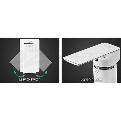 Cefito Shower Mixer Tap Wall Bath Tap Bathroom Basin Faucet Vanity Brass Silver