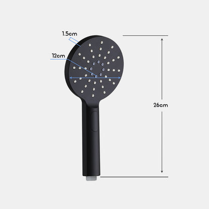 Decaura Hand Held Shower Head Set Black 3-Mode with 1.5m Hose and Holder Round
