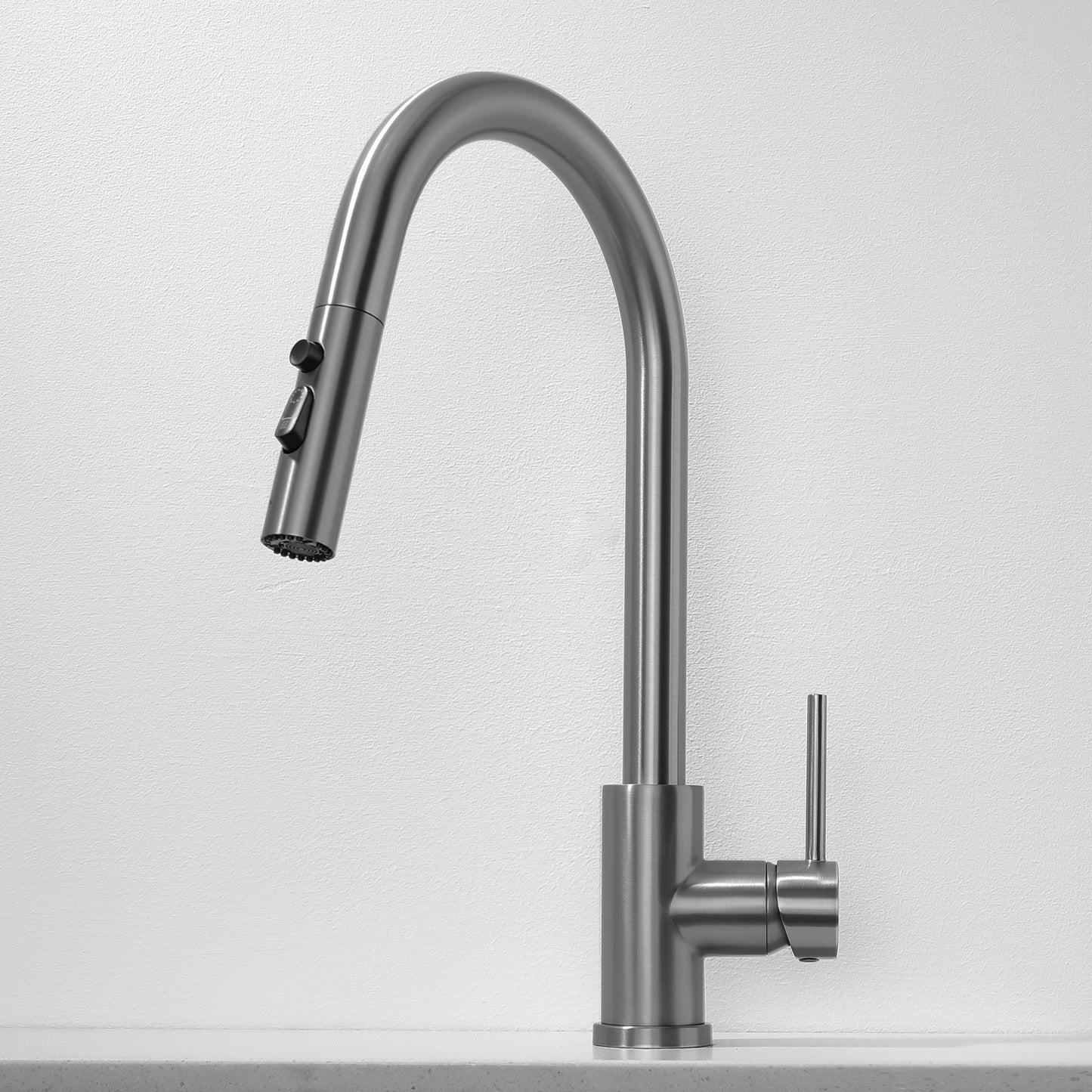 Decaura Kitchen Mixer Tap Pull Out Brushed Gunmetal Stainless Steel Spray Head
