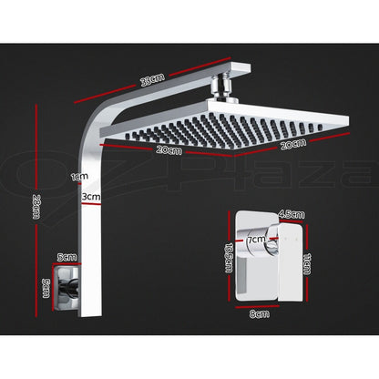 Cefito 8'' Rain Shower Head Mixer Square High Pressure Wall Arm Chrome