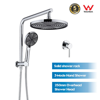 Decaura 9" or 10" Shower Head Set Gooseneck Chrome Black Golden Wall Shower Taps