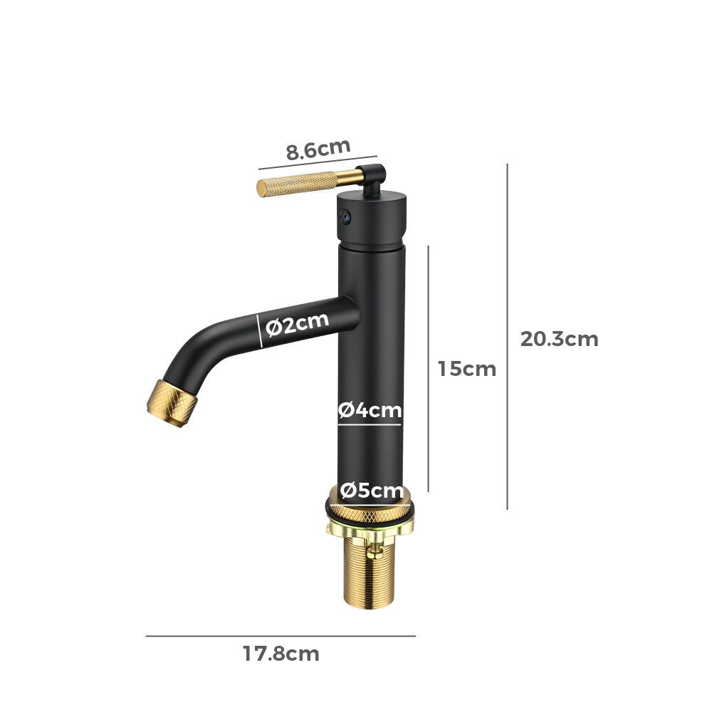 Simpuls Bathroom Basin Mixer Tap SS304 Bath Tub Vanity Spout Faucet Black