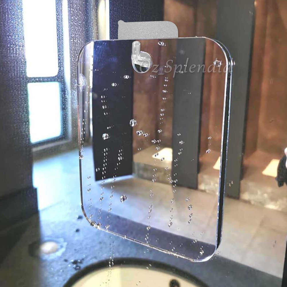 Anti-Fog Fog Free Shower Mirror Fogless Shaving Shave Mirror Bathroom 17X13cm
