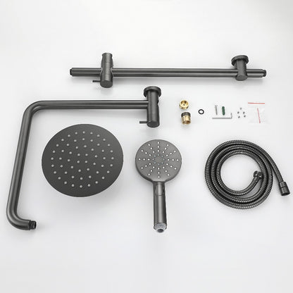 Decaura Brushed Gunmetal Shower Head Set 8" SUS Rain Shower and 3-Mode Hand Head