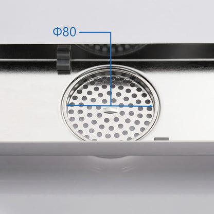 Decaura 600mm Tile Insert Shower Grate Floor Drain 80mm Waste Outlet Brushed