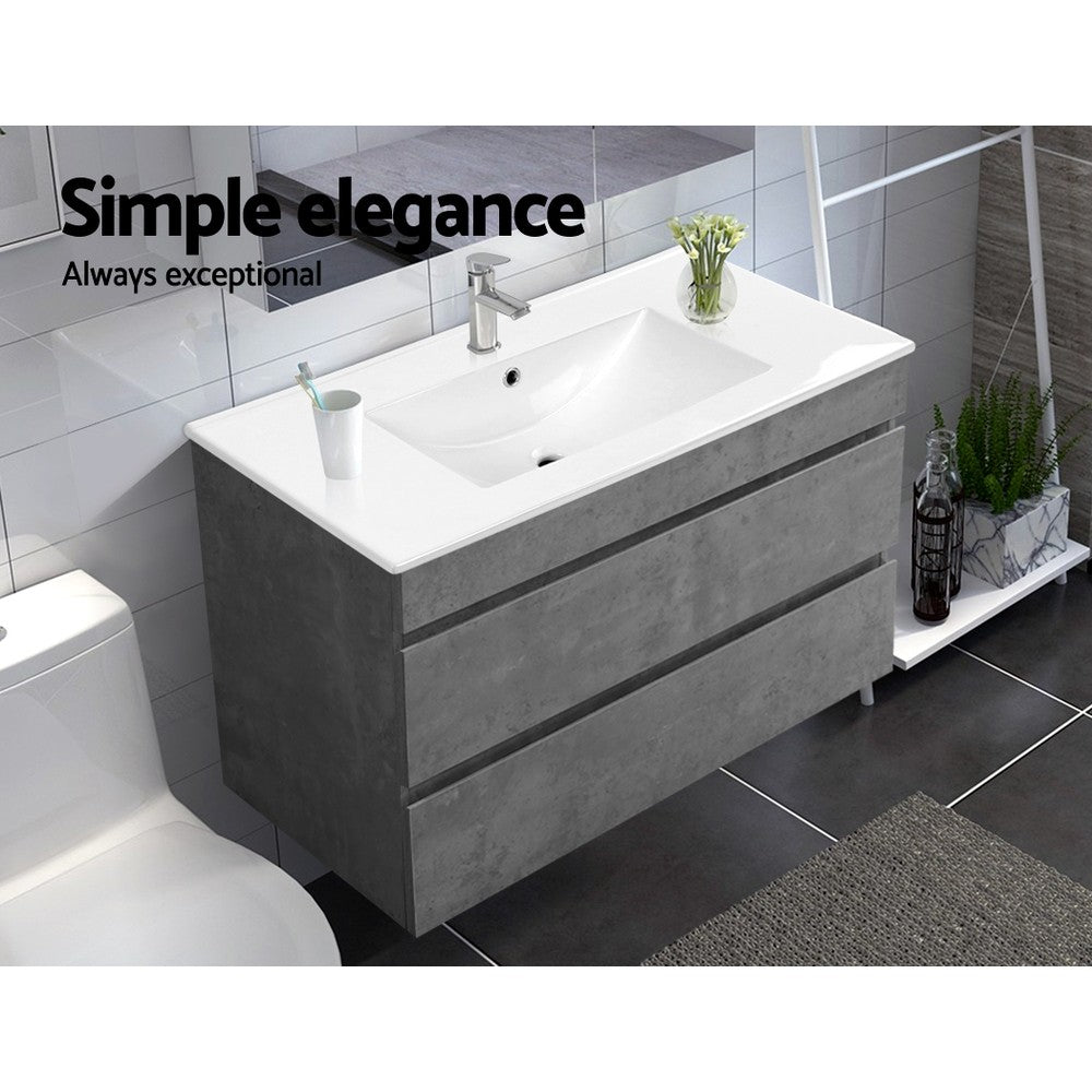 Cefito Vanity Unit 915mm Basin Bathroom Cabinet Storage Wall Hung Sink Grey