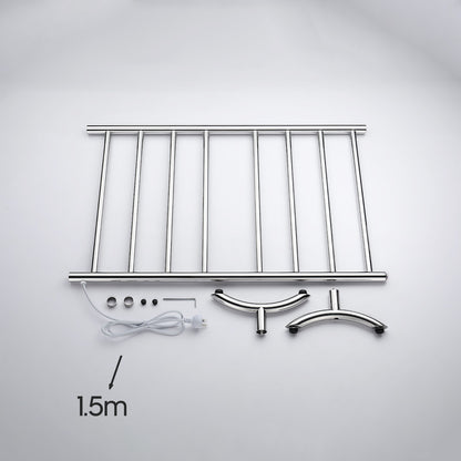 Decaura Heated Towel Rail Freestanding 304 Stainless Steel 8 Rungs Chrome