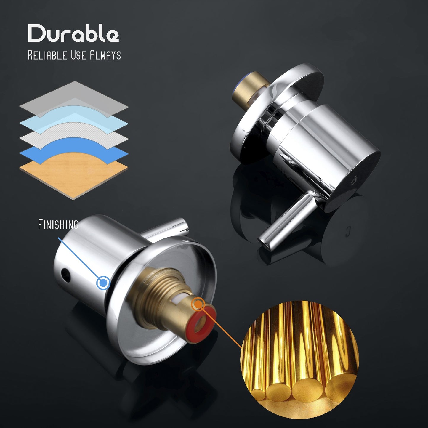 Decaura Bath Spout Laundry Round Chrome Wall Water Spouts Tapware Mixer Taps Set