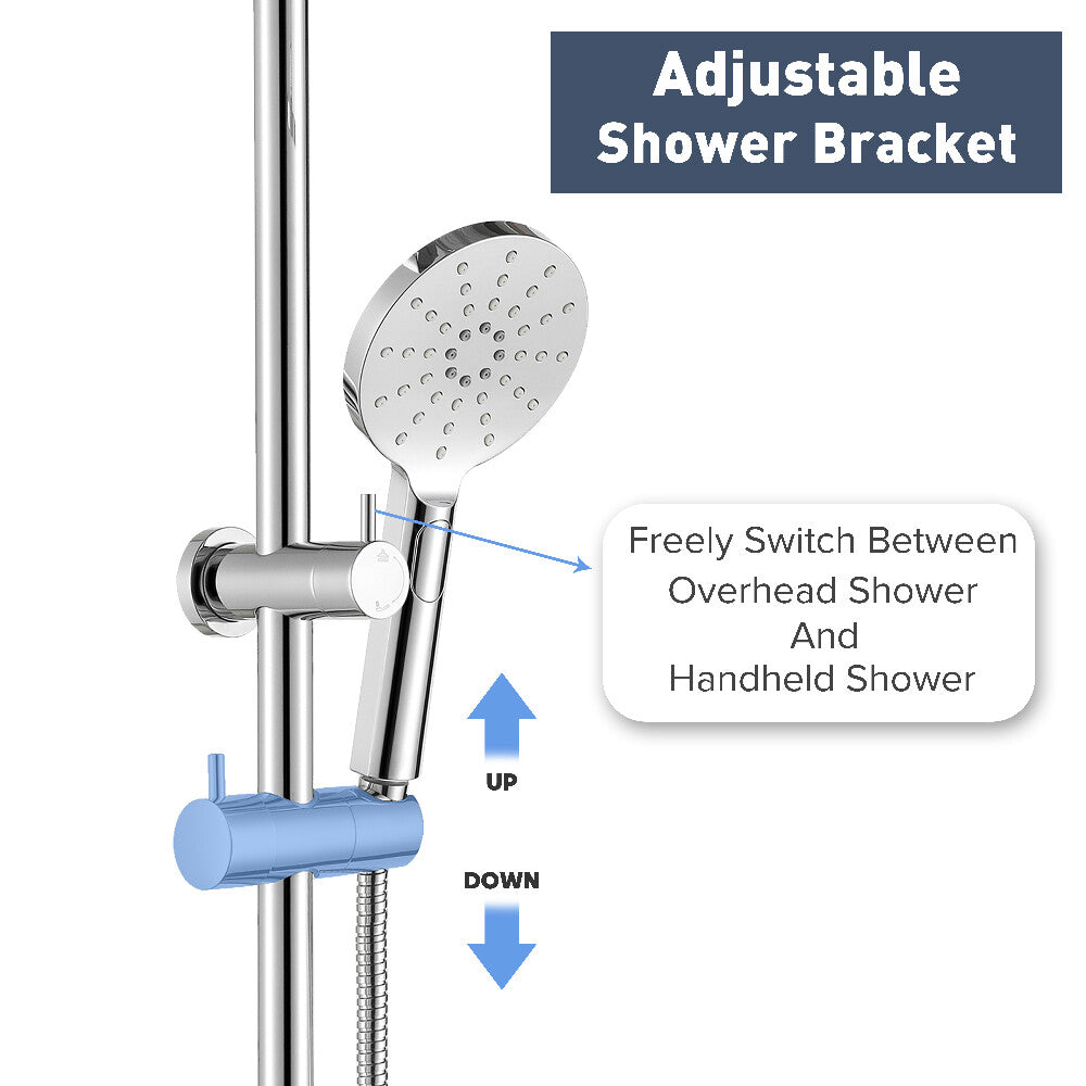 Decaura Shower Head Set Gooseneck Arm Brushed Gold/Black/Chrome/Gunmetal WELS