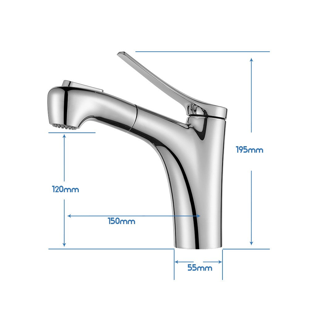 Decaura Bath Basin Mixer Tap Vanity Faucet Single Handle Tapware with Pop Waste