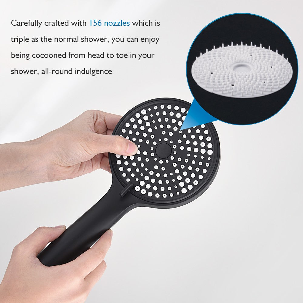 WELS 10 Inch Rain Shower Head Set Gooseneck Round Shower Mixer Tap Cross Handle