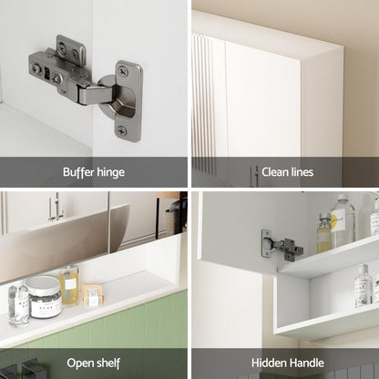 Cefito Bathroom Mirror Cabinet Medicine Wall Hung Adjustable 700x750mm White