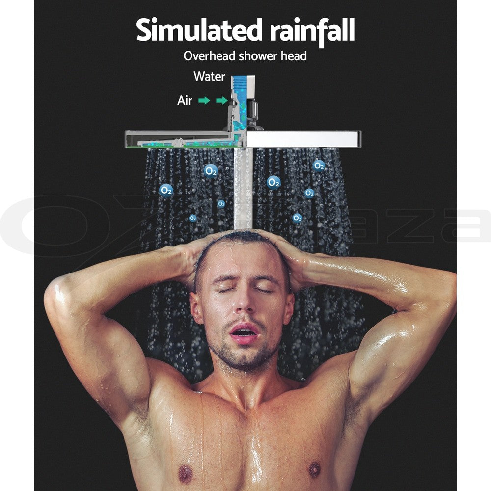 Cefito 8'' Rain Shower Head Set Square Handheld High Pressure Wall Chrome