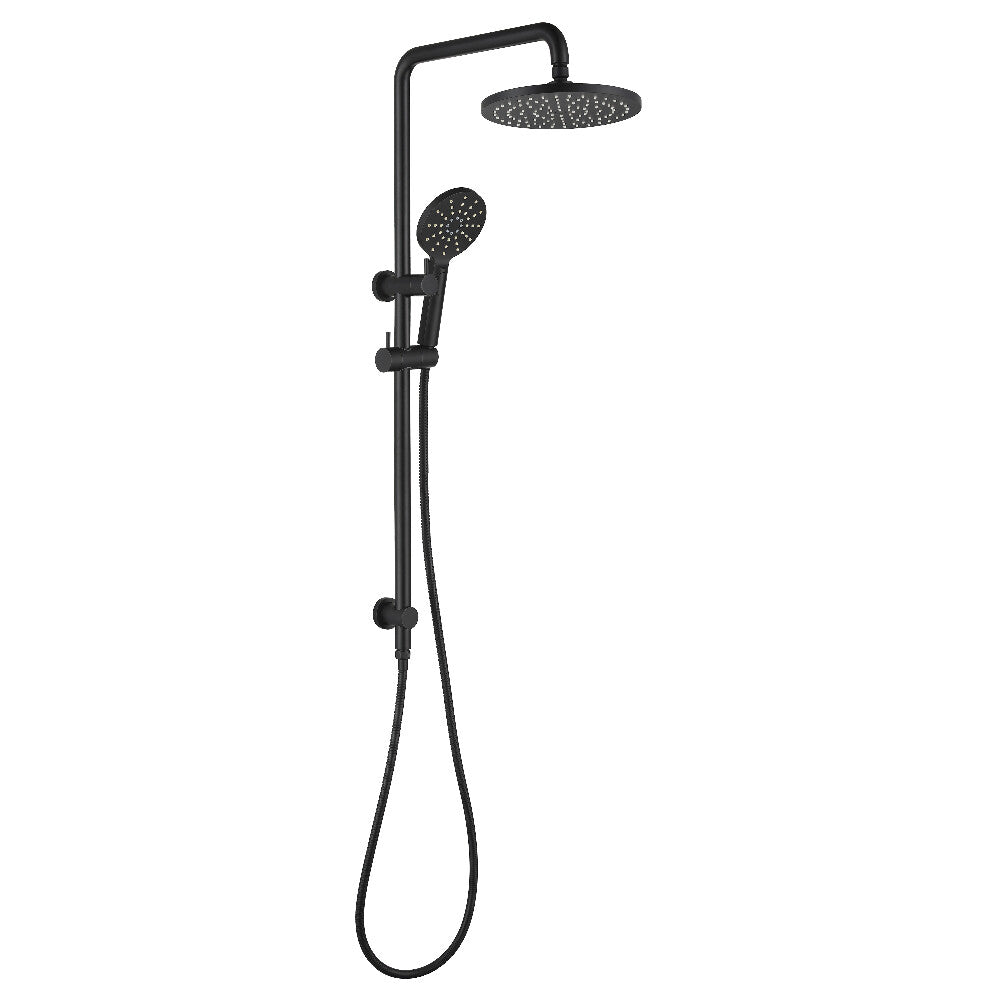 Decaura Shower Head Set Black 9" Rainfall Round Bathroom Wall Mount Mixer Taps