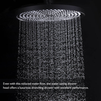 Decaura Rain Shower Head Gooseneck Shower Arm Chrome/Black Round/Square