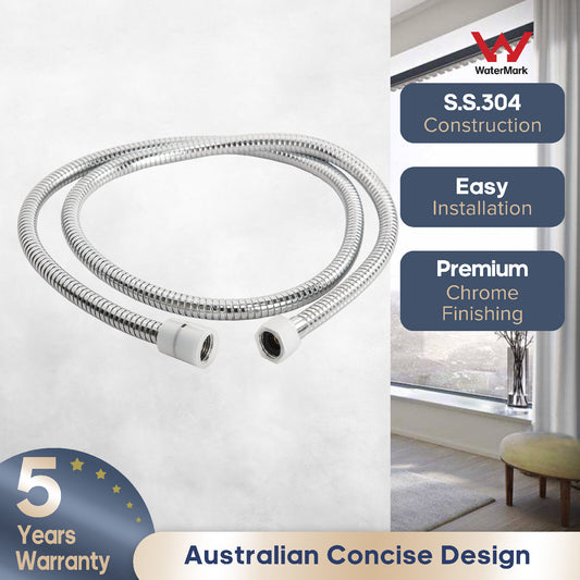 Decaura 1.5m flexible Shower Hose for Hand Held Shower Head chrome