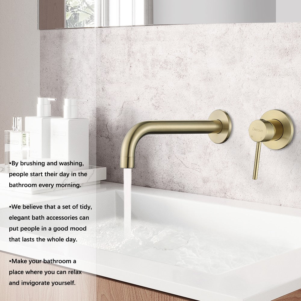 Decaura Bath Spout Wall Water Spout Basin Shower Mixer Taps Tapware Set Bathroom