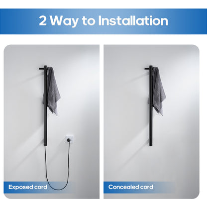 Decaura Heated Towel Rail Rack 304 Stainless Steel Freestanding/Wall Mounted
