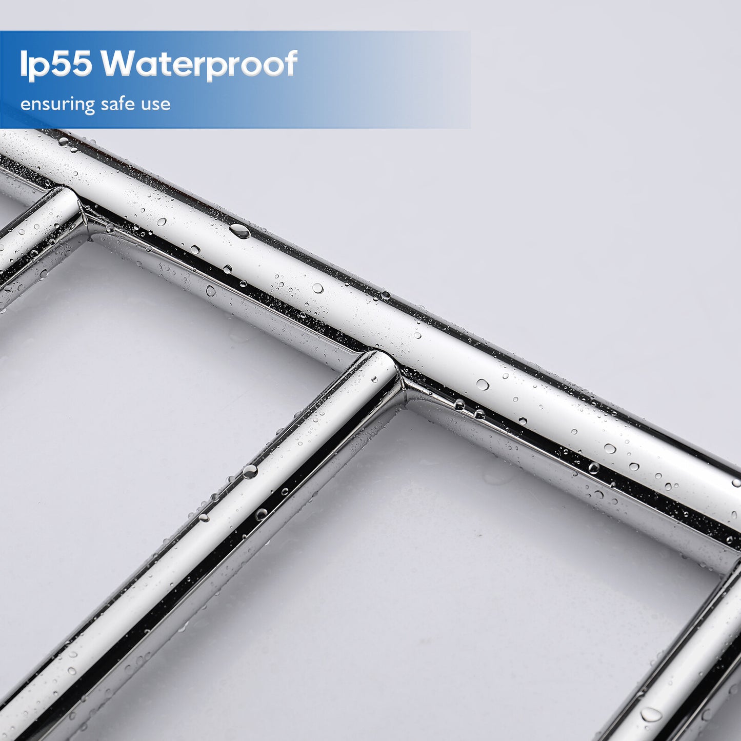 Decaura Wall Mounted Heated Towel Rail Rack 7 Rungs Chrome 304 Stainless Steel