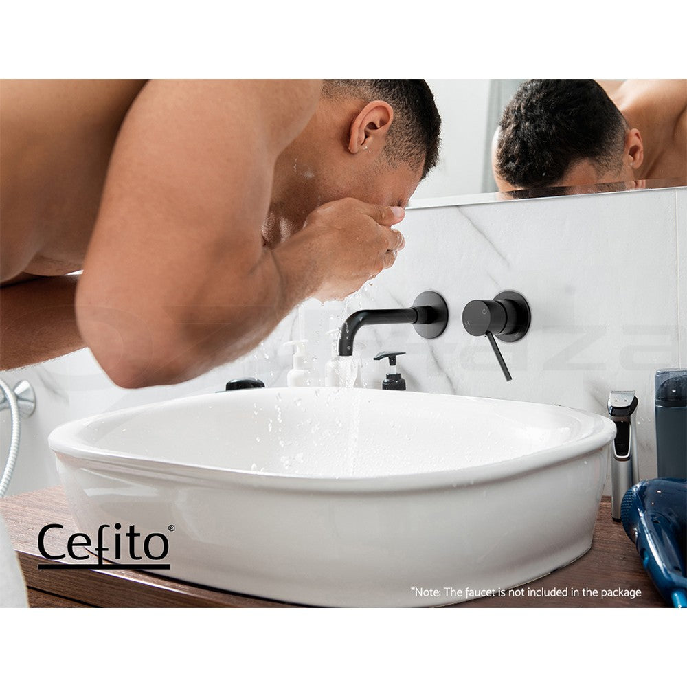 Cefito Bathroom Mixer Shower Wall Tap Faucet Basin Sink Bathtub Brass Black