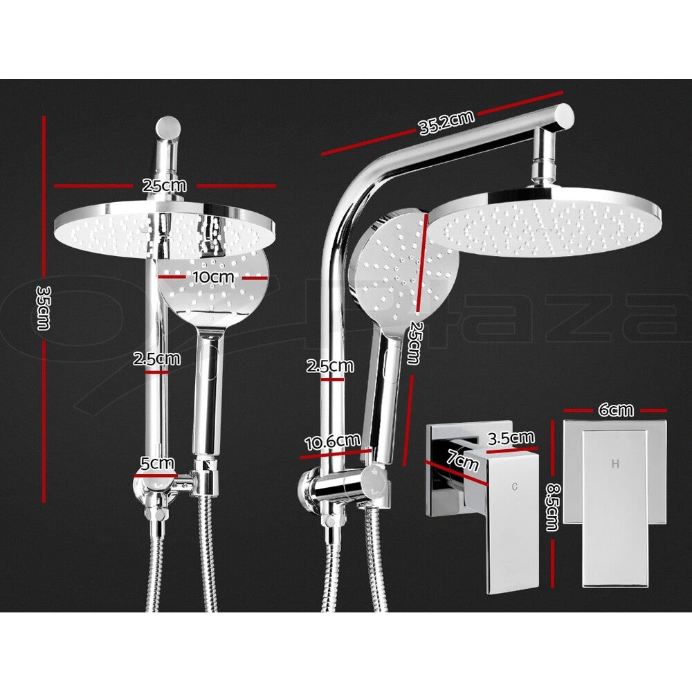 Cefito 9'' Rain Shower Head Taps Round Handheld High Pressure Wall Chrome