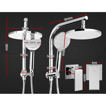 Cefito 9'' Rain Shower Head Taps Round Handheld High Pressure Wall Chrome