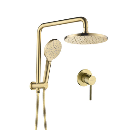 Decaura 9" or 10" Shower Head Set Gooseneck Chrome Black Golden Wall Shower Taps