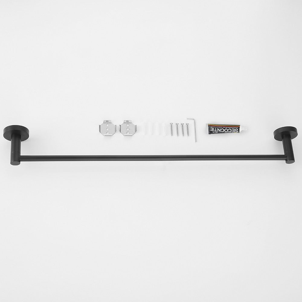 Decaura Single Towel Rail Rack Black 750mm Stainless Steel Bathroom Shelf