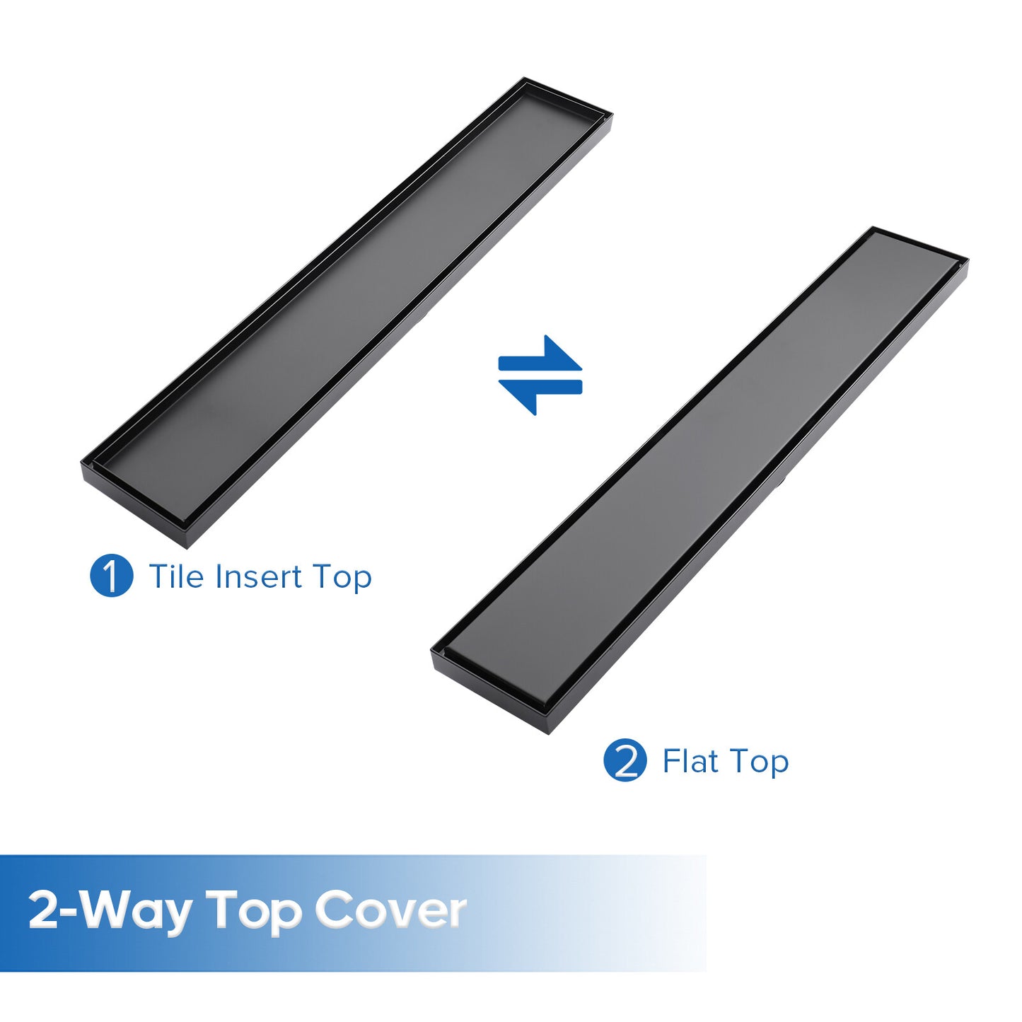 Decaura Tile Insert Shower Drain Grate Floor Waste Black 304 Stainless Steel