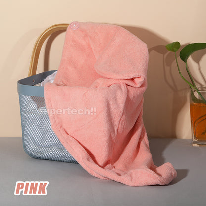 Quick Dry Hair Towel Drying Turban Bath Towel Head Wrap Fast Hat Spa Cap Soft AU