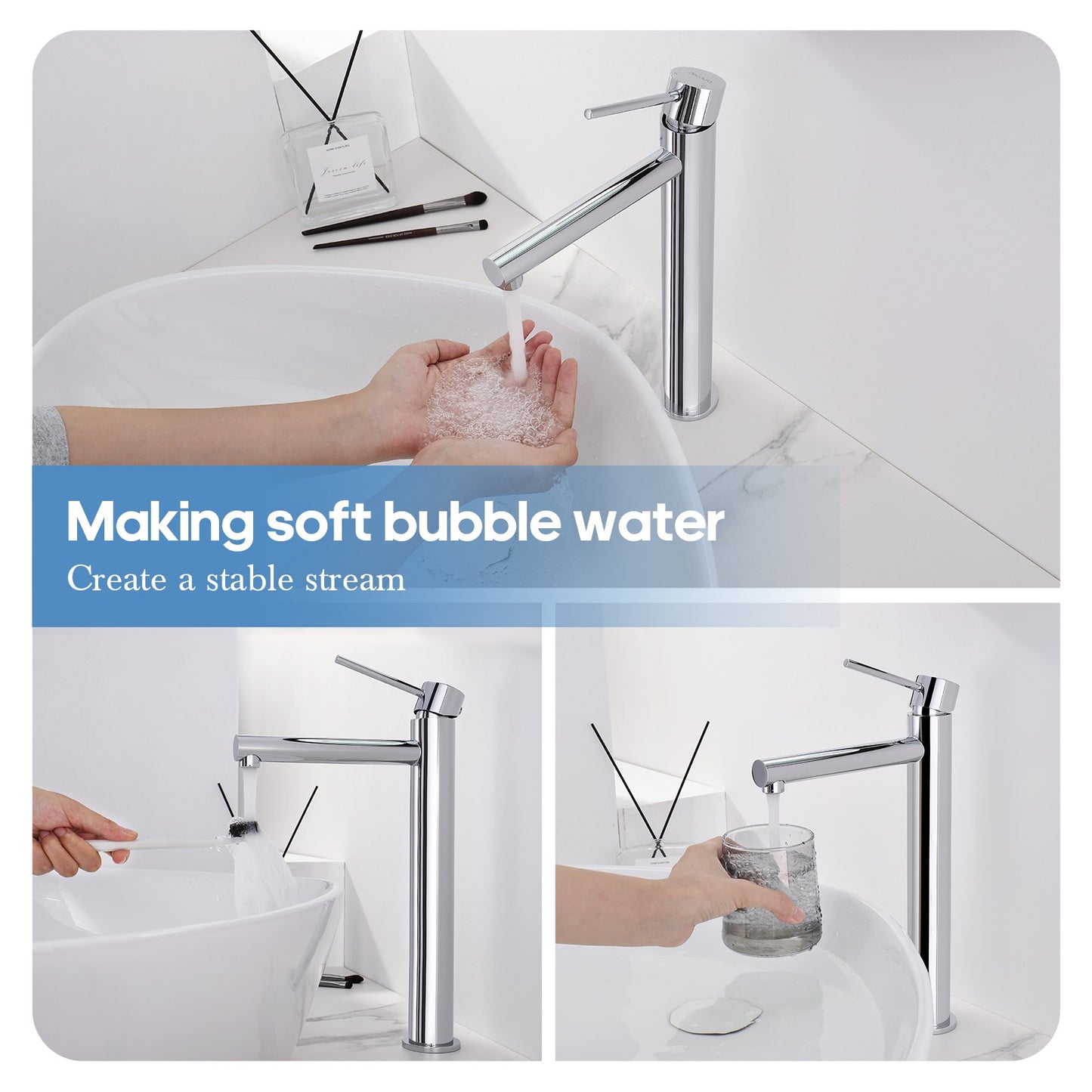 Decaura Bath Basin Mixer Tap Vanity Faucet Single Handle Tapware with Pop Waste