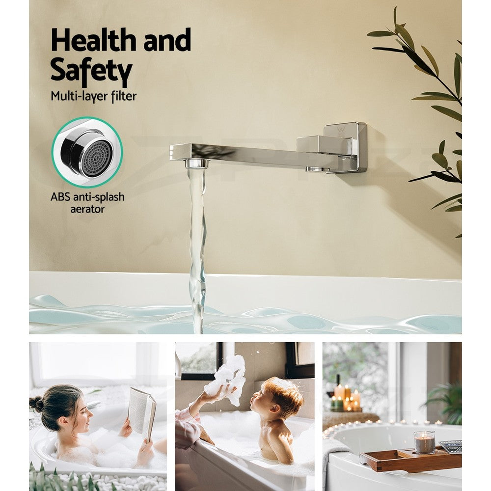 Cefito Bathroom Tap Wall Bath Spout 180 Swivel Bathtub Shower Square Chrome