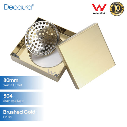 Decaura Shower Grate Drain Floor Waste Stainless Steel Tile Insert/Strip