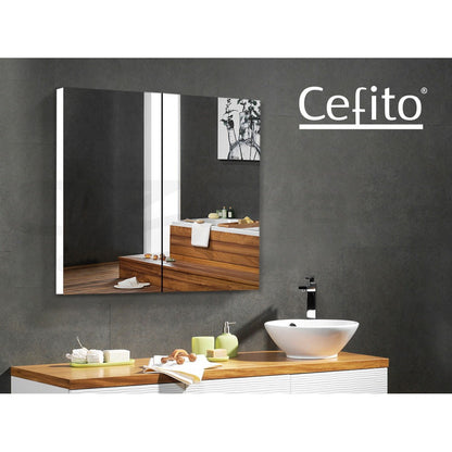 Cefito Bathroom Mirror Cabinet 600x720mm Vanity Medicine Shaving Makeup White