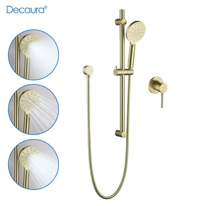 Decaura Hand Held Shower Head On Sliding Rail Set Shower Mixer Tap Wall Tapware