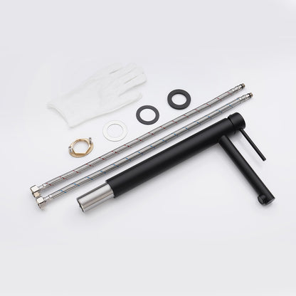 Decaura Black Tall Bathroom Mixer Tap Countertop Basin Faucet Stainless Steel