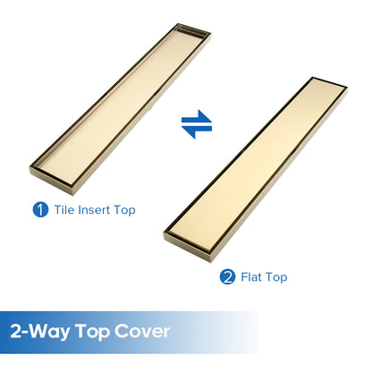 Decaura 600mm Tile Insert Shower Grate Drain Floor Waste Brushed Gold
