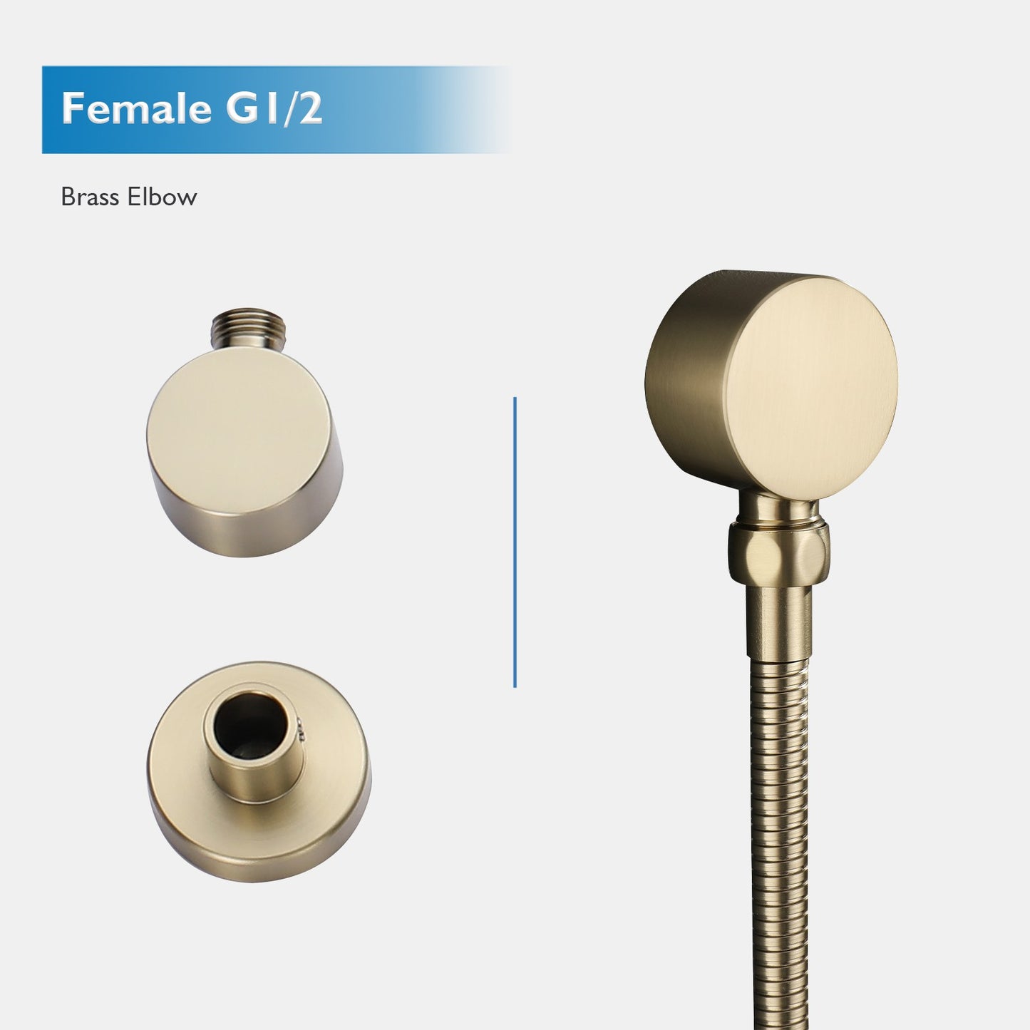 WELS 9" Rain Shower Head Set Brushed Gold Separate Water Inlet Shower Mixer Taps