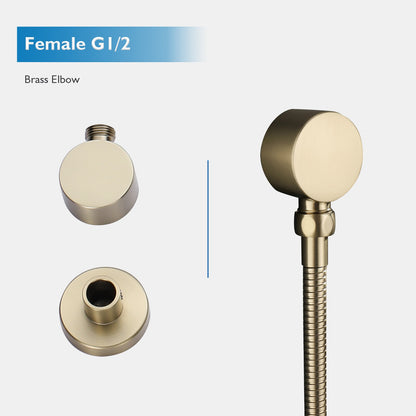 WELS 9" Rain Shower Head Set Brushed Gold Separate Water Inlet Shower Mixer Taps
