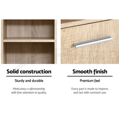 Artiss Bathroom Cabinet Storage 185cm Wooden Tallboy Furniture Toilet Cupboard