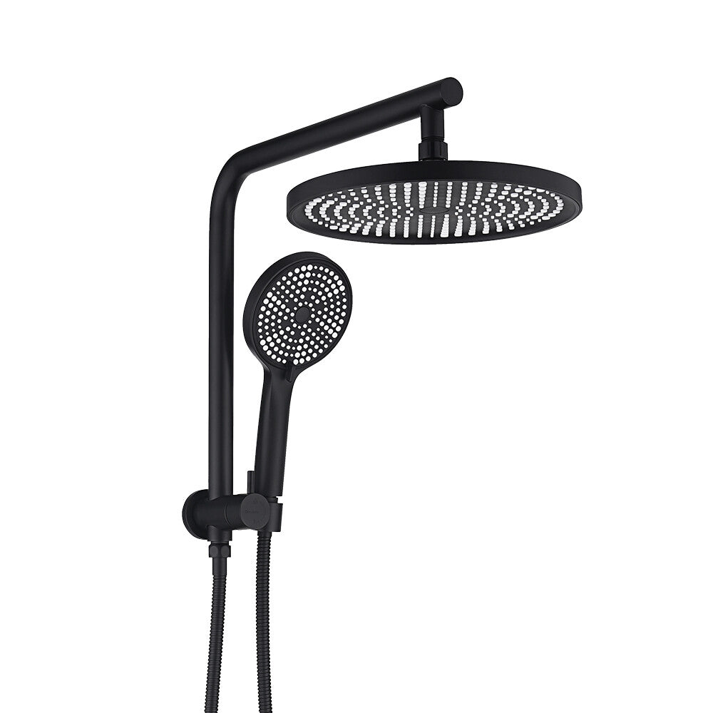 Decaura 9" or 10" Shower Head Set Gooseneck Chrome Black Golden Wall Shower Taps