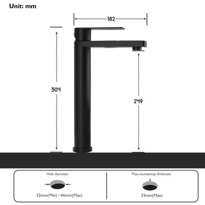 Decaura Bath Basin Mixer Tap Vanity Faucet Single Handle Tapware with Pop Waste