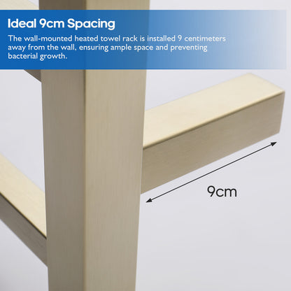 Decaura Heated Towel Rail Rack 304 Stainless Steel Freestanding/Wall Mounted