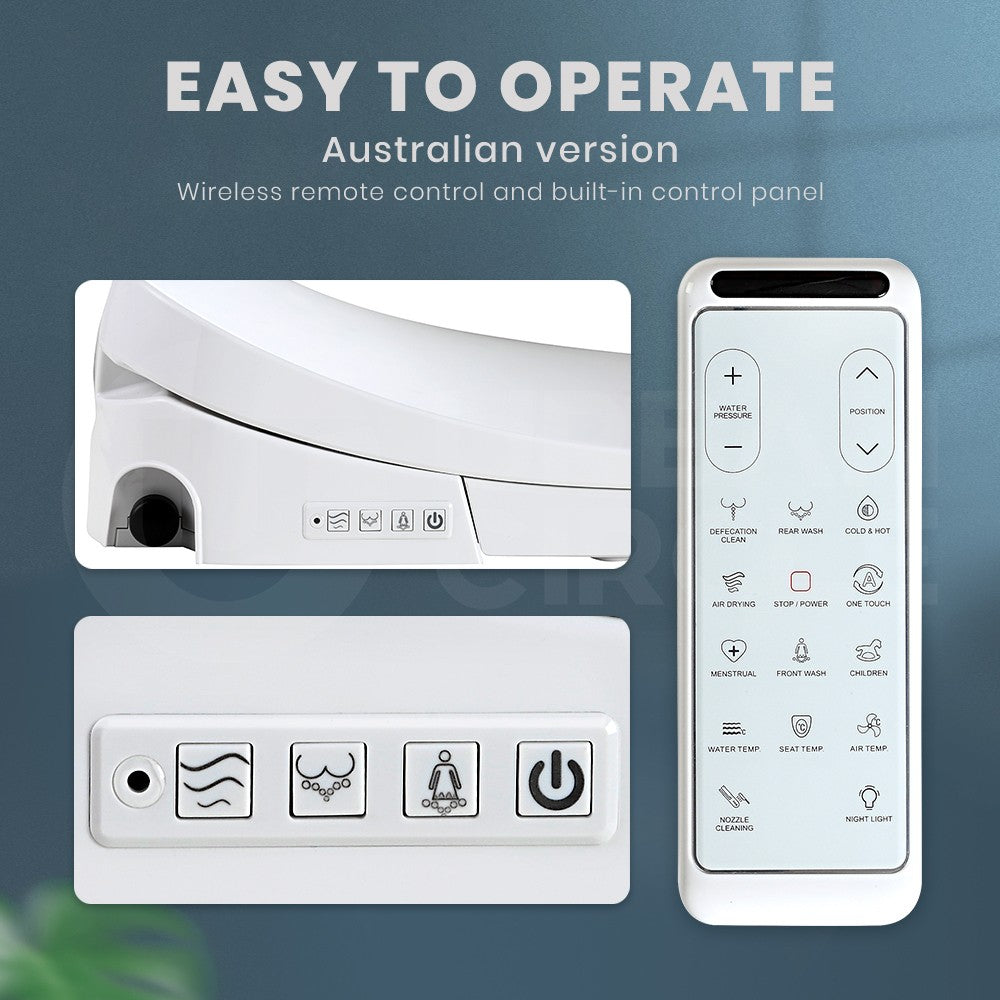 Simplus Smart Electric Bidet Toilet Seat Cover Paper Saving Auto Wash w Remote