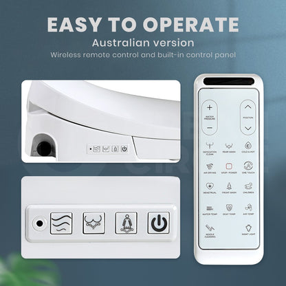 Simplus Smart Electric Bidet Toilet Seat Cover Paper Saving Auto Wash w Remote