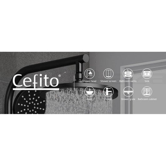 Cefito Shower Mixer Tap Wall Bath Taps Bathroom Basin Faucet Vanity Brass Black