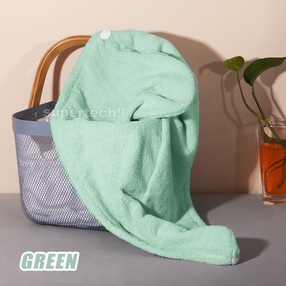 Quick Dry Hair Towel Drying Turban Bath Towel Head Wrap Fast Hat Spa Cap Soft AU
