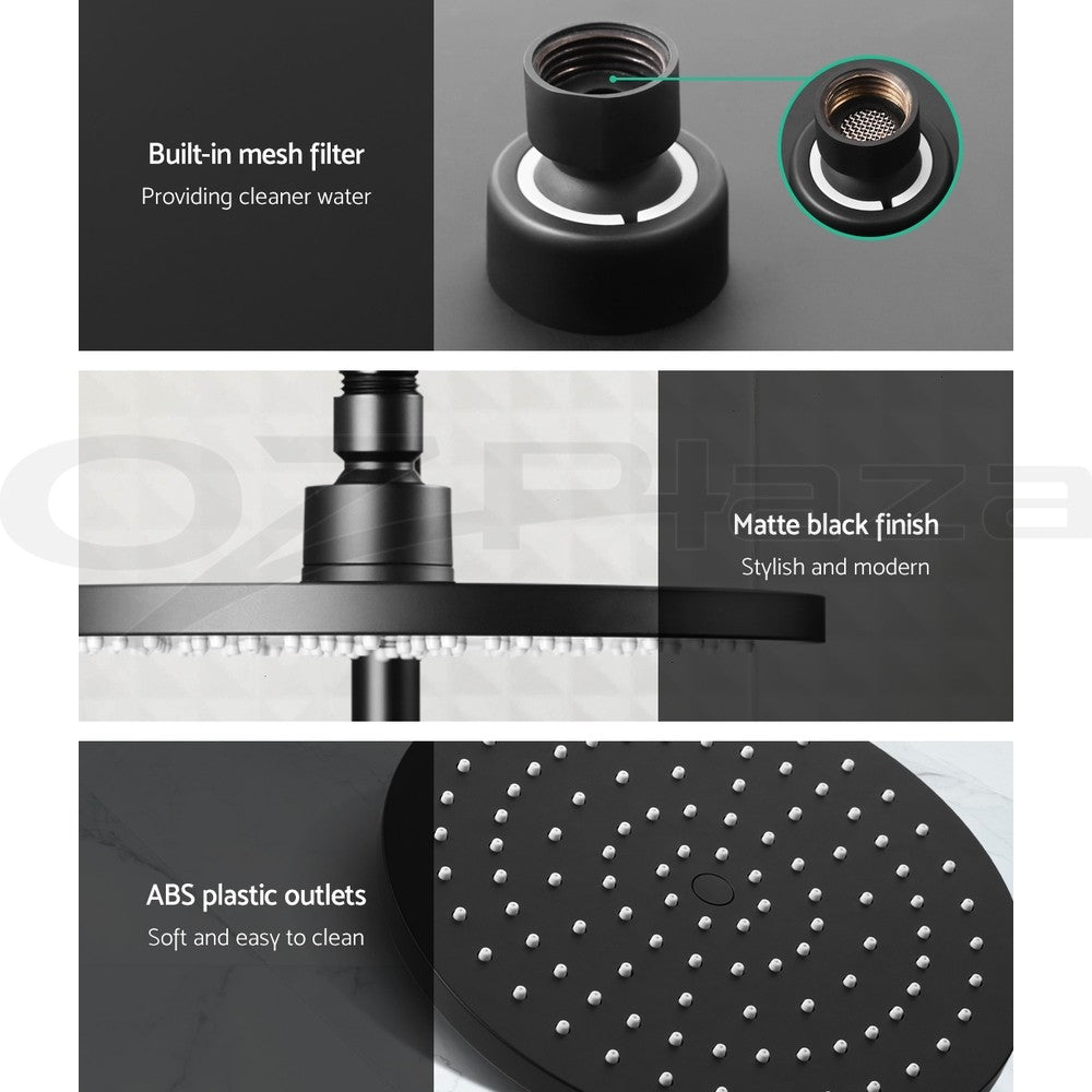 Cefito 9'' Rain Shower Head Set Round Handheld High Pressure Wall Black